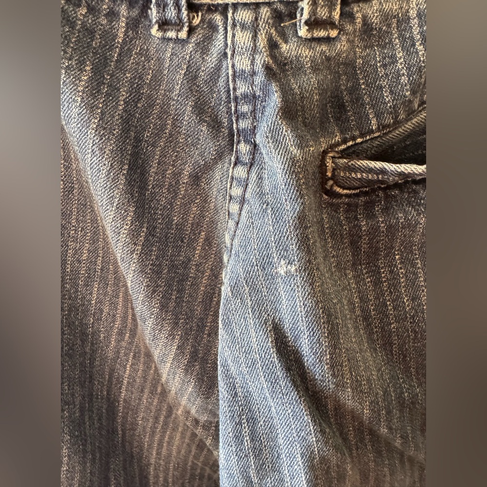 VTG Pre Loved Striped Camel Denim Pants - Picture 4 of 7